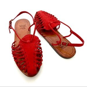 G.H.Bass All Leather Gorgeous Red Sandals 7.5